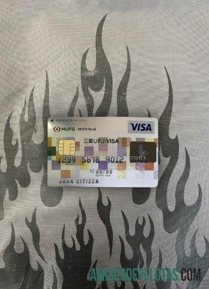 Frente fotográfica do cartão Visa do banco MUFG do Japão baixar para verificação